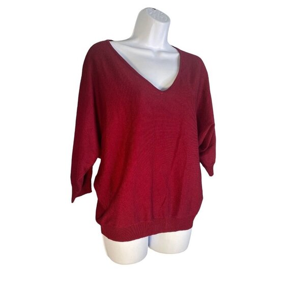 Philosophy Woemens‎ 3/4 Sleeve V-neck Red Shirt Size Medium - Picture 2 of 6